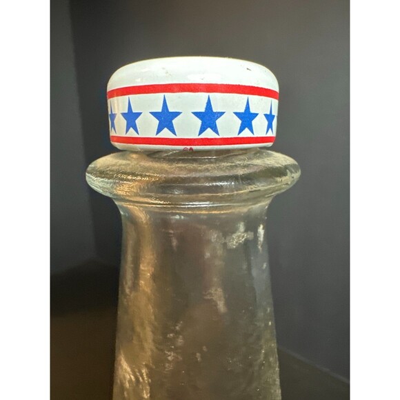 Vintage George Washington Embossed Glass Bottle w/ Stars Cap 11" Patriotic - Picture 7 of 9